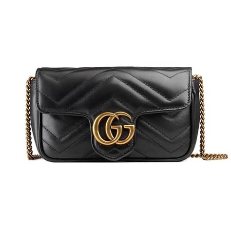 borsa gucci 0416|GG Marmont super mini bag in black leather .